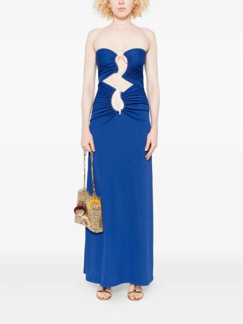 Christopher Esber cut-out ring-detail maxi dress - Blue