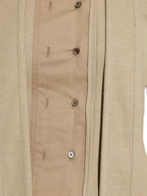 LEMAIRE scarf-detail ribbed top - Neutrals