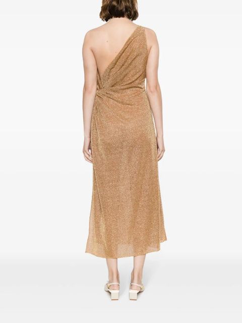 Oséree knot-embellished metallic midi dress - Gold