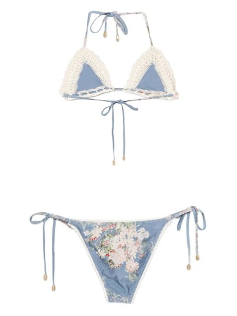 ZIMMERMANN floral-print bikini - Blue