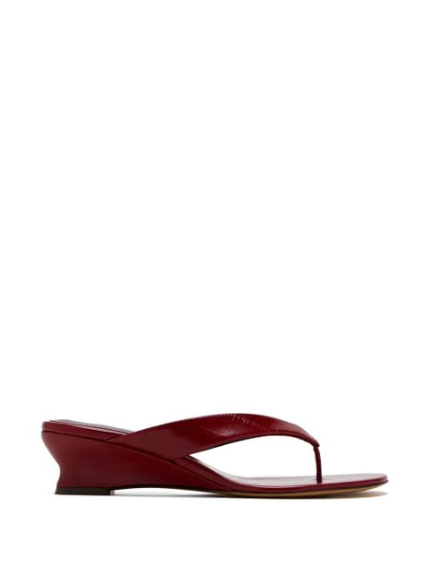 Le Monde Beryl leather wedge sandals - Red - zdjęcie produktu nr 1