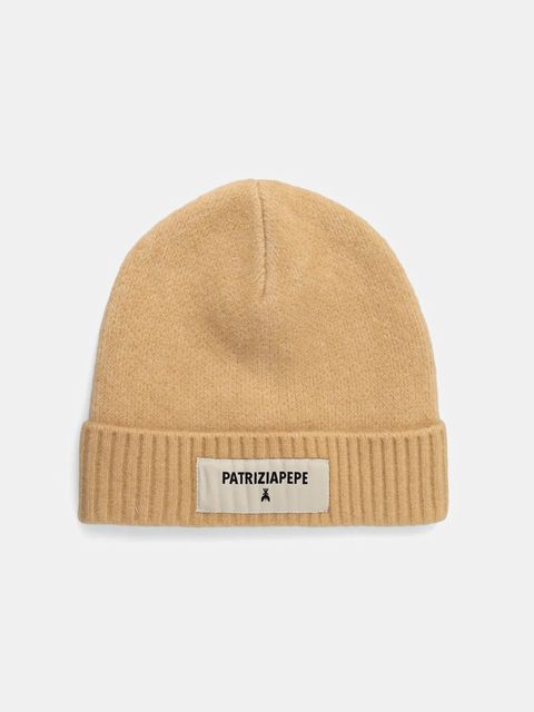 Patrizia Pepe czapka z domieszką wełny kolor beżowy 8F0082 K287 - zdjęcie produktu nr 1