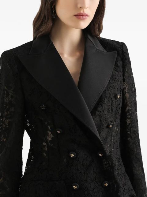 Dolce & Gabbana double-breasted lace blazer - Black