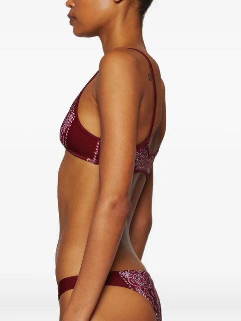 The Attico paisley-print bikini set - Red