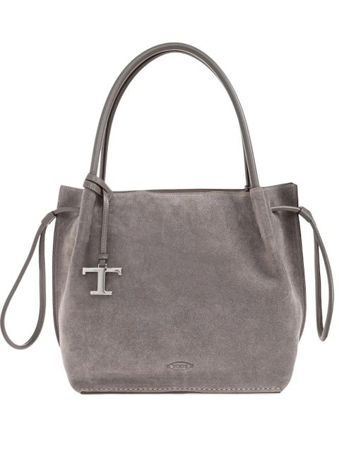 Tod's drawstring suede tote bag - Grey - zdjęcie produktu nr 1