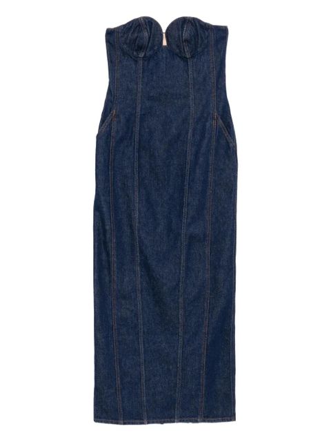 Magda Butrym strapless denim midi dress - Blue - zdjęcie produktu nr 1