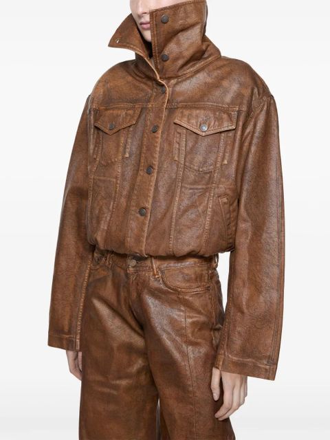 Acne Studios garment-dyed denim jacket - Brown