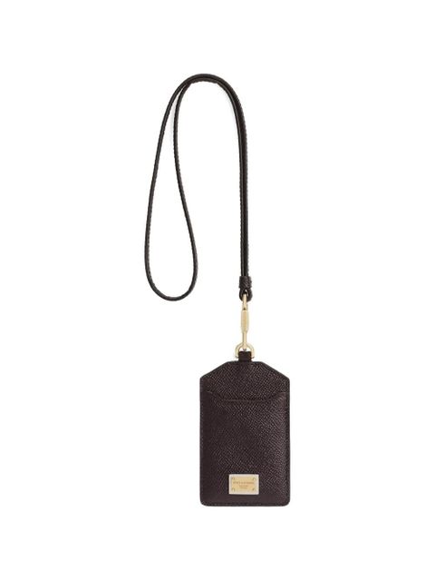 Dolce & Gabbana Dauphine calfskin keychain with plate - Red - zdjęcie produktu nr 1