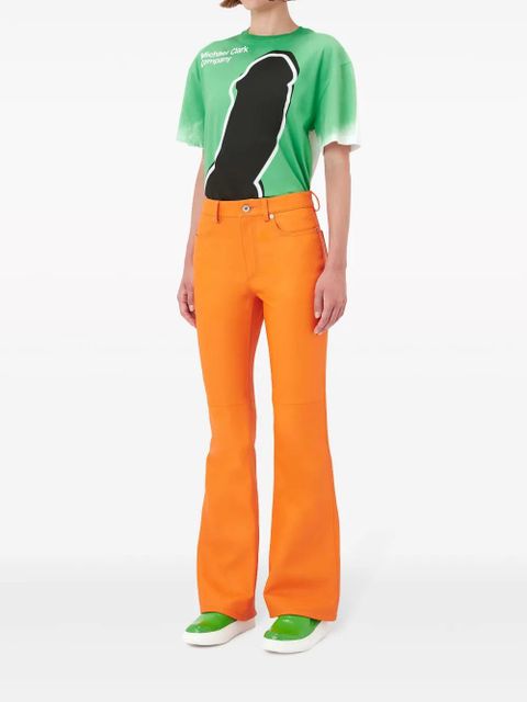 JW Anderson leather bootcut-leg trousers - Orange