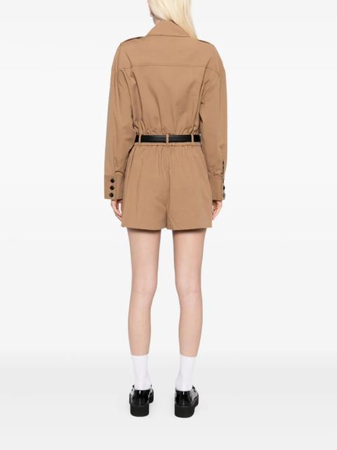 Self-Portrait twill playsuit - Neutrals