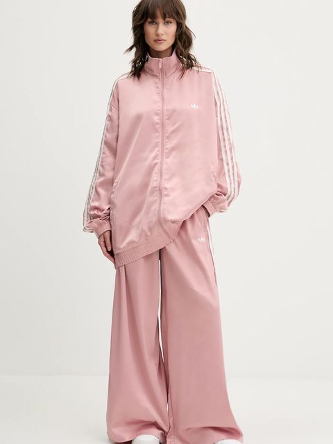 adidas Originals bluza Satin Tt damska kolor różowy z aplikacją KC8812