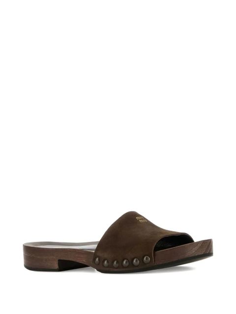 Miu Miu studded suede sandals - Brown - zdjęcie produktu nr 2
