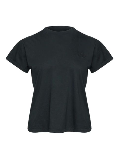 MM6 Maison Margiela satin-panel cotton T-shirt - Black - zdjęcie produktu nr 1