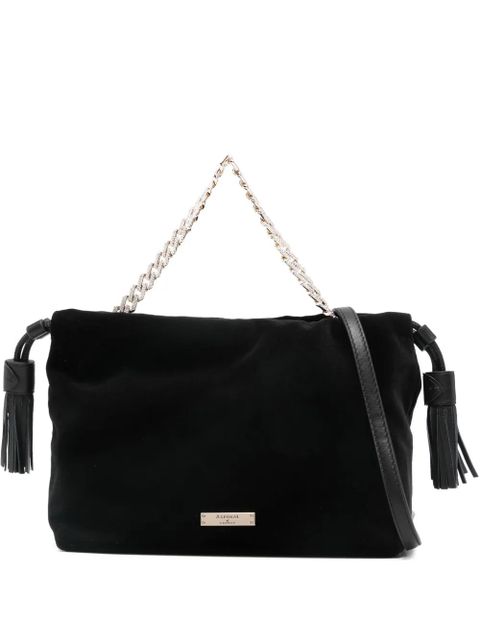 Aspinal Of London Amelia velvet tote bag - Black - zdjęcie produktu nr 1