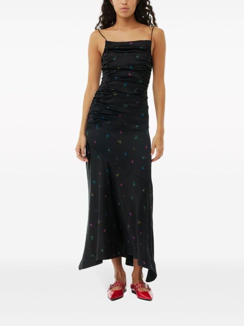 GANNI ruched slip dress - Black - zdjęcie produktu nr 2