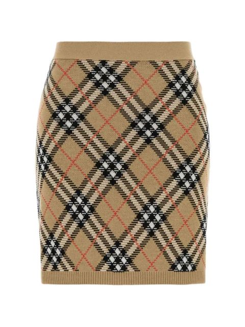 Burberry check knit mini skirt - Neutrals - zdjęcie produktu nr 1