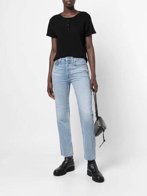 RE/DONE Stove Pipe high-rise straight jeans - Blue