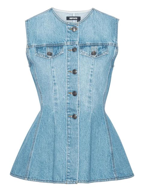 ROTATE BIRGER CHRISTENSEN flared denim top - Blue - zdjęcie produktu nr 1