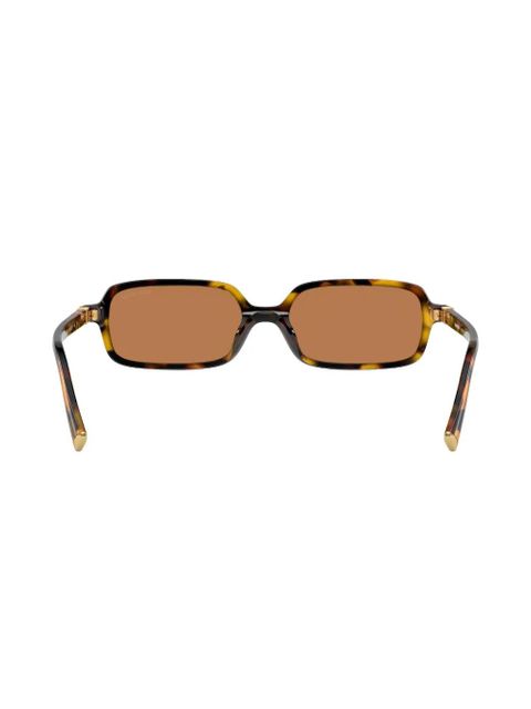 Miu Miu Eyewear tortoiseshell-effect rectangle-frame sunglasses - Brown