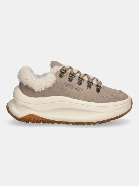 Moon Boot sneakersy zamszowe MB MOON247 CITY SHEARLING kolor beżowy 80D2490040 M008
