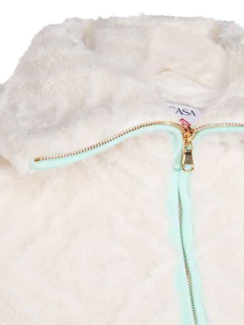 Casablanca textured zip-up jacket - White