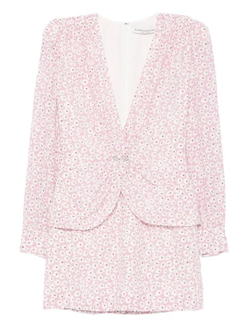Alessandra Rich floral-print mini dress - Pink - zdjęcie produktu nr 1