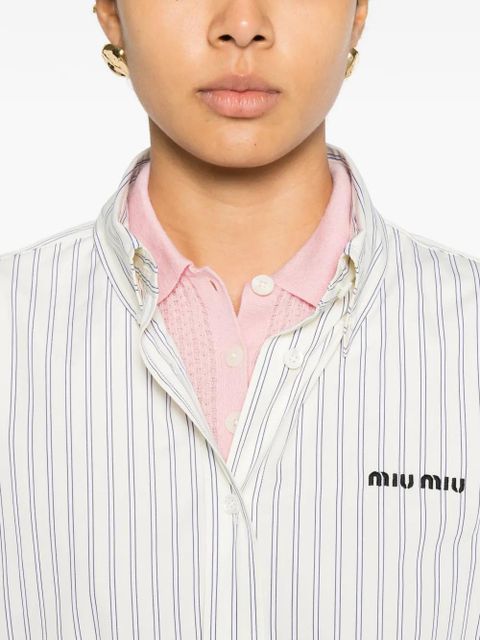 Miu Miu striped cotton shirt - Yellow
