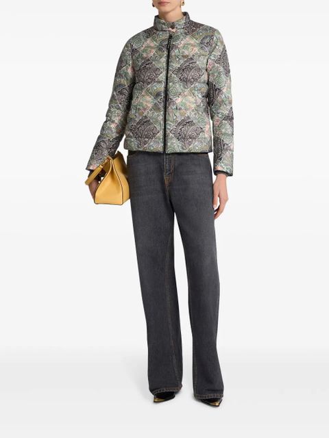 ETRO paisley-print goose-down puffer jacket - Black