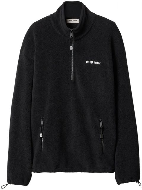 Miu Miu fleece sweatshirt - Black - zdjęcie produktu nr 1