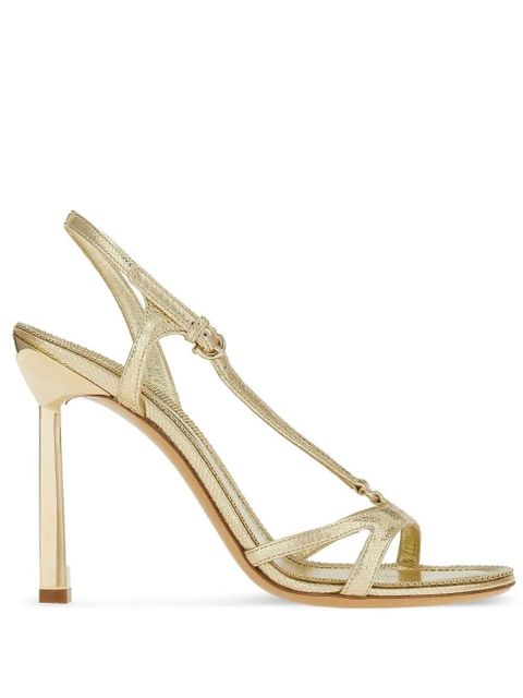Ferragamo Gancini 105mm metallic leather sandals - Gold - zdjęcie produktu nr 1