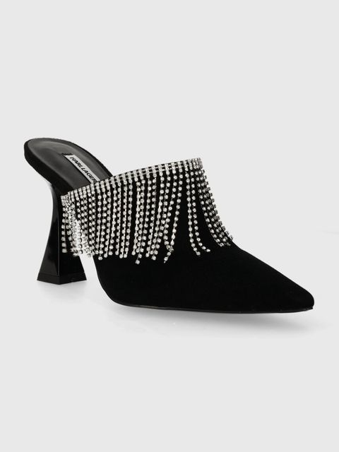 Karl Lagerfeld klapki zamszowe DEBUT II damskie kolor czarny na szpilce KL32004 - zdjęcie produktu nr 2