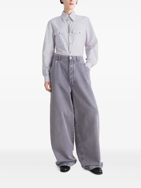 LEMAIRE chest-pocket fitted shirt - Grey