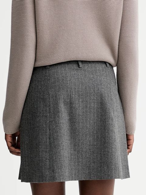 Marc O'Polo spódnica z dodatkiem wełny kolor szary mini rozkloszowana 510023720117 - zdjęcie produktu nr 2