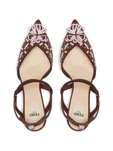 FENDI Colibrì Lite point-toe floral pumps - Brown