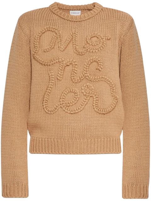 Moncler logo-embroidered cotton sweatshirt - Brown - zdjęcie produktu nr 1