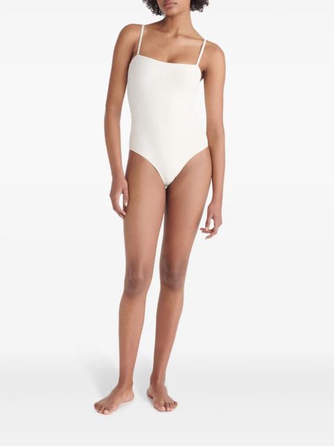 ERES Tropicalia ribbed swimsuit - White