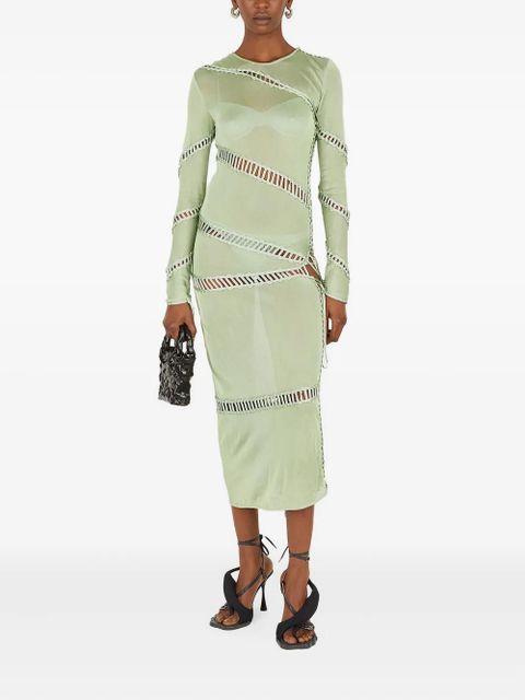 Isa Boulder braided-panel midi dress - Green - zdjęcie produktu nr 2