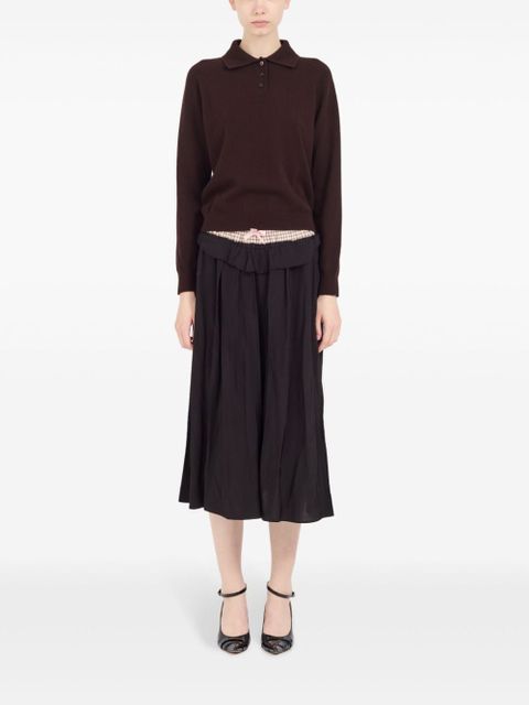 Maison Margiela polo collar ribbed knit top - Brown - zdjęcie produktu nr 2