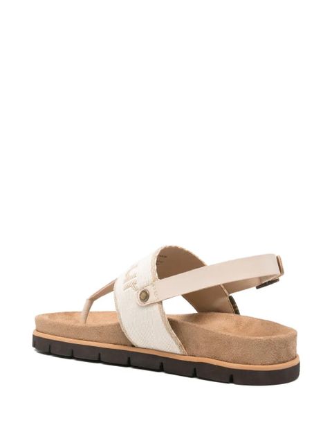 Barbour Lumley logo-embroidered slingback sandals - Neutrals