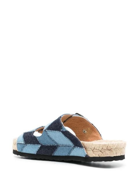 Manebi jeans raffia espadrilles - Blue