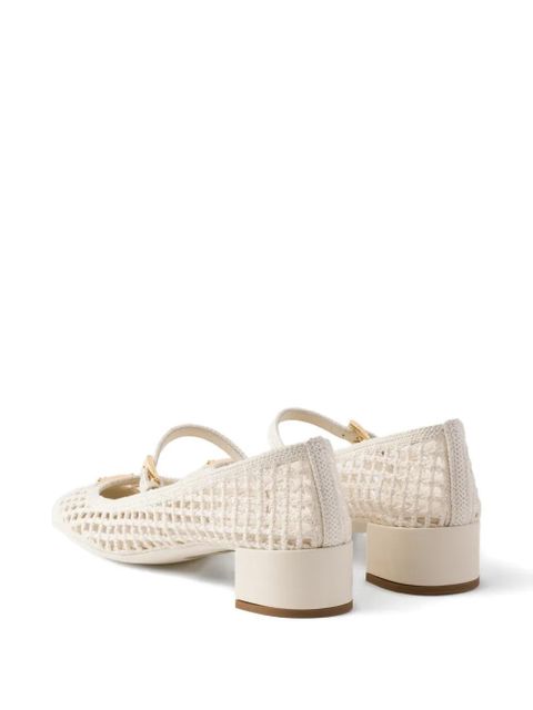 Prada crochet-effect pumps - Neutrals