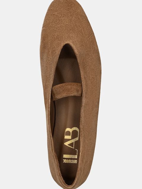 Answear.LAB baleriny zamszowe kolor beżowy