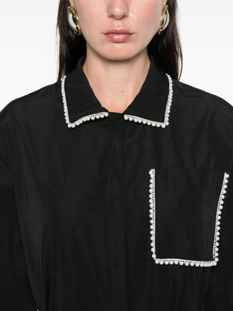 Maje braid-trim shirt - Black