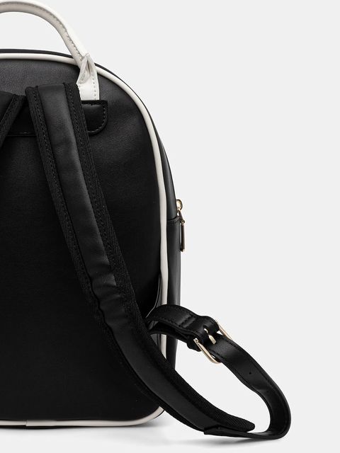 Guess plecak FANCY damski kolor czarny mały z nadrukiem V5YZ05 WHDX0