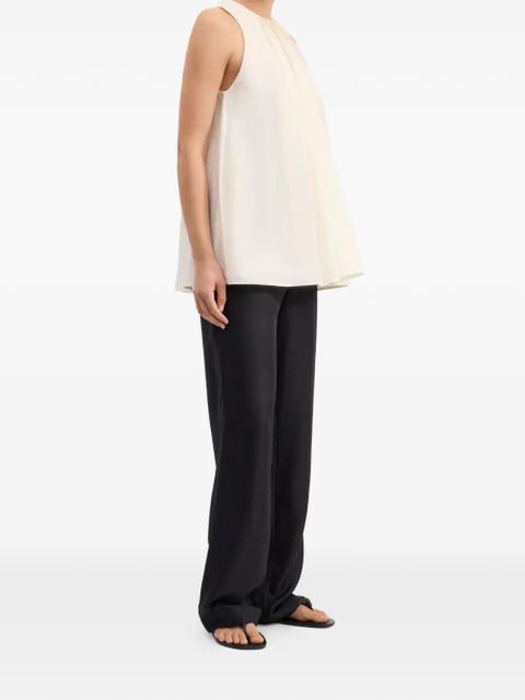 LouLou de Saison Liao flaring gathered blouse - Neutrals