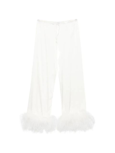Oséree feather-trim drawstring trousers - White - zdjęcie produktu nr 1