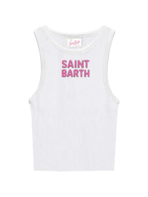 MC2 Saint Barth lettering ribbed top - White - zdjęcie produktu nr 1