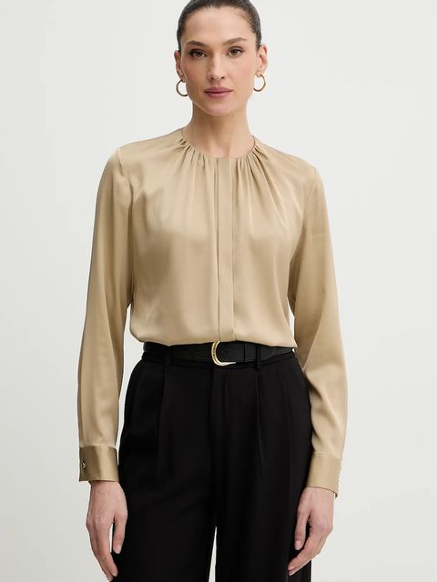 BOSS koszula jedwabna Banorah kolor beżowy regular 50538481 - zdjęcie produktu nr 1