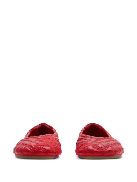Burberry Sadler leather ballerina shoes - Red