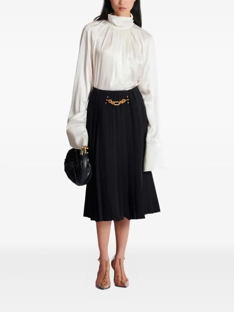 Balmain draped long-sleeve blouse - White - zdjęcie produktu nr 2